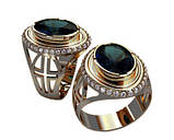 Кільце чоловіче срібне православне Хрест, фото 2