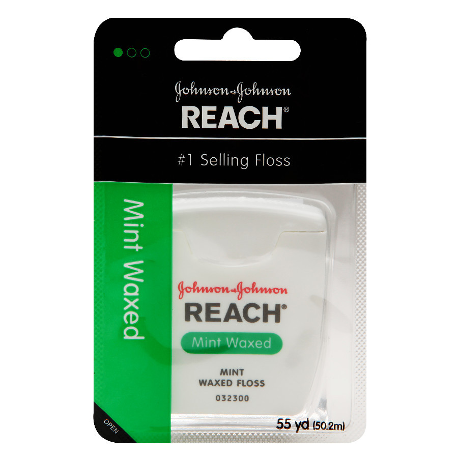 США Зубна нитка Reach Waxed Dental Floss - Mint - 55 yds