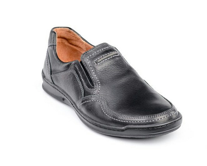 Чоловічі шкіряні туфлі Comfort Walk black, фото 1