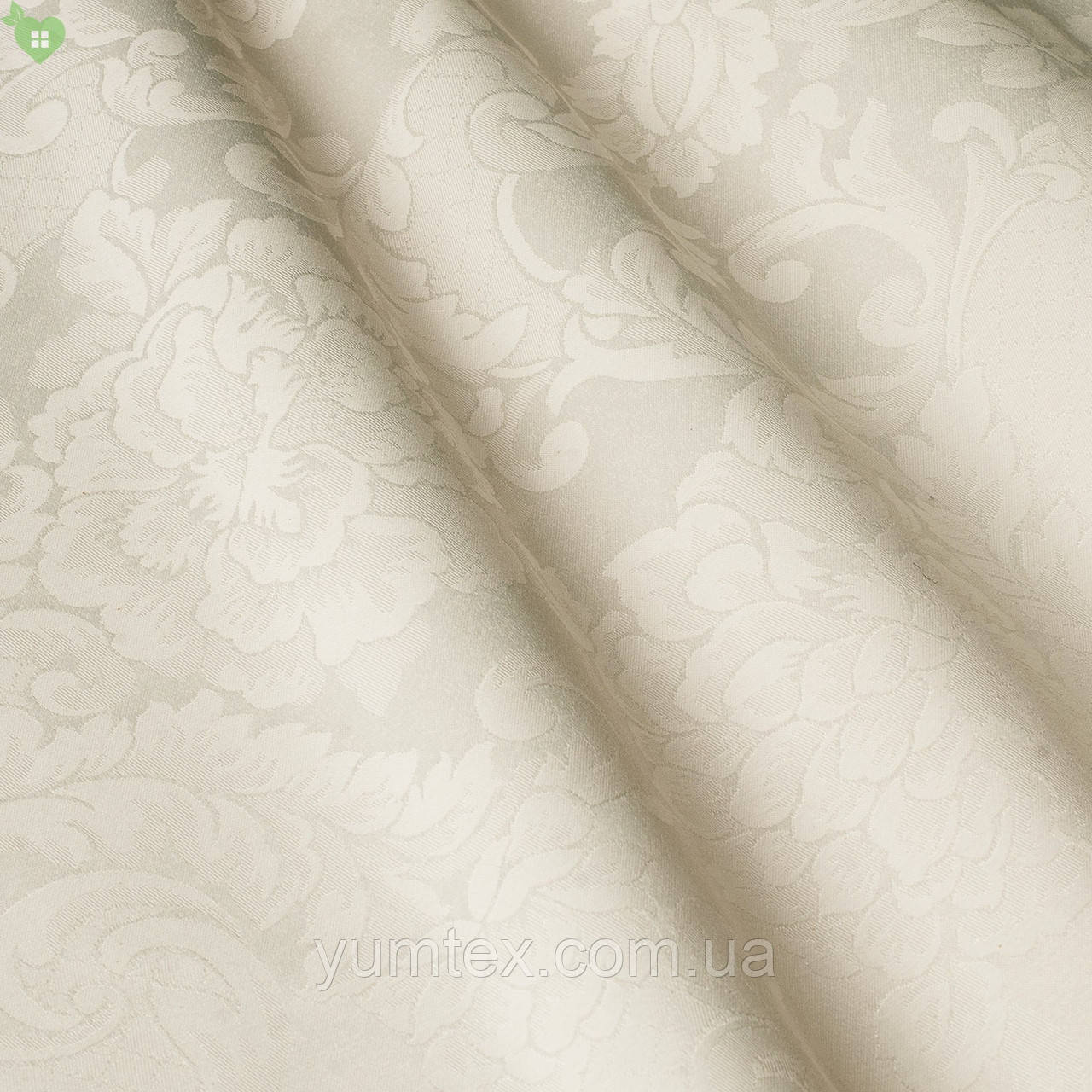 Скатертинна тканина для ресторану з вензелем кремового кольору Італія