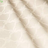 Скатертинна тканина для ресторану з ромбоподібним вензелем кремового цвіту Італія, фото 2