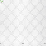 Скатертинна тканина для ресторану з ромбоподібним вензелем білого кольору Італія, фото 3