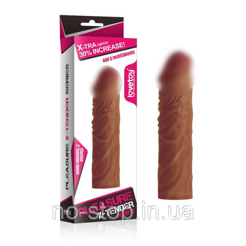 Насадка на статевий орган Pleasure X-Tender Penis Sleeve, фото 1