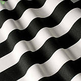 Скатертина бавовна тефлон водовідштовхувальне гідрофобне просочення кольору чорно-білі смуги, фото 3