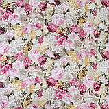 Скатертина бавовна тефлон водовідштовхувальне гідрофобне просочення принт різнобарвні квіти, фото 2