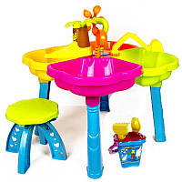 Дитячий стіл-пісочниця, пісочний столик зі стільчиком