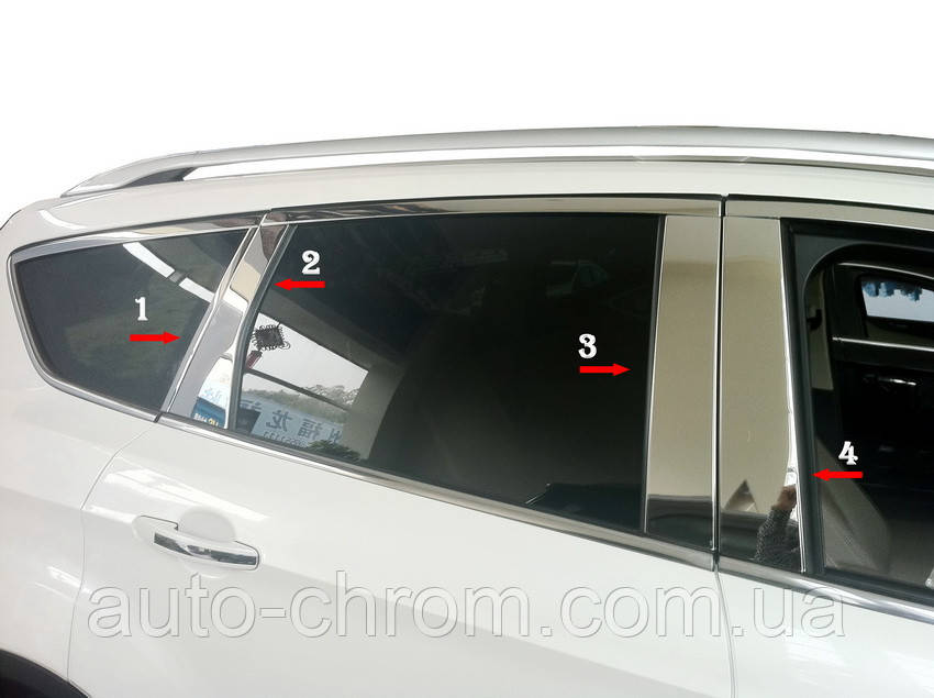 Хром накладки на стійки FORD KUGA 1, фото 1