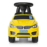 ✅ Толокар каталка BMW на колесах з гумовим покриттям, музикою, світлом фар і звуками Bambi M 3147B-6, жовта, фото 5