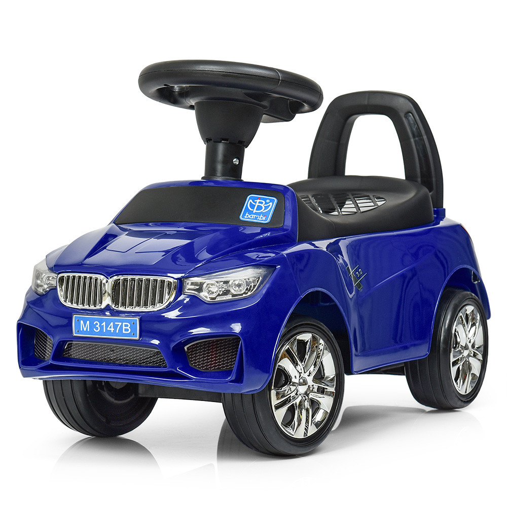 ✅ Машина толокар-каталка BMW на колесах з гумовим покриттям, для дітей від 1 року Bambi M 3147B-4, синій