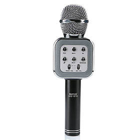 Безпровідний мікрофон для караоке Wester WS-1818 з функцією зміни голосу Silver (2_006556)