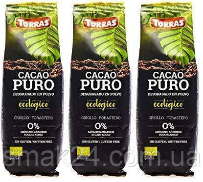 Какао-органіка без цукру та глютену, знежирене Cacao Puro Ecologico Torras Іспанія 150 г