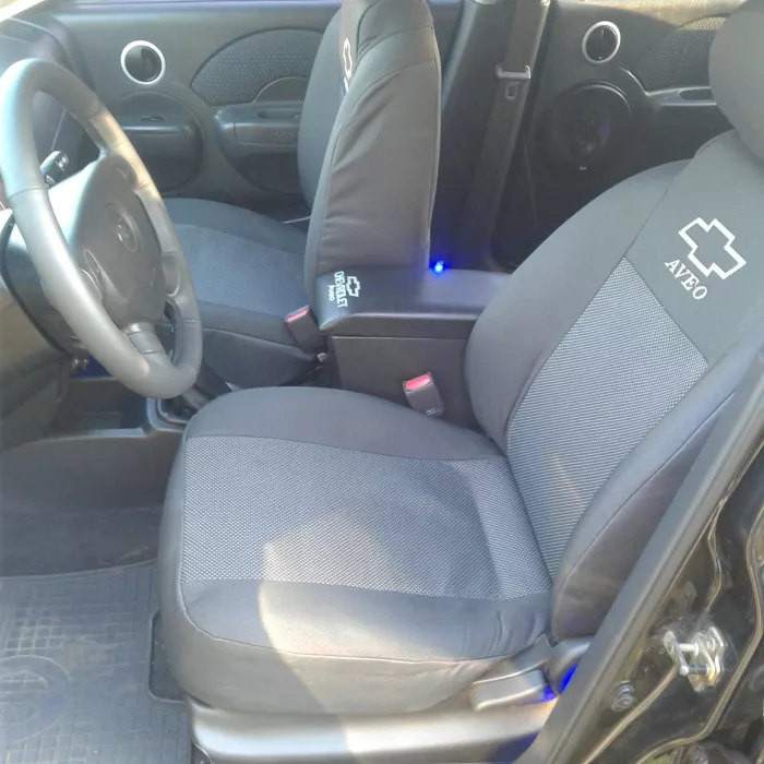 Чохли в салон Chevrolet Aveo (х/б) 2002 - 2011 Чохли на сидіння Шевролет Авео (Prestige_Standart) модельні, фото 1