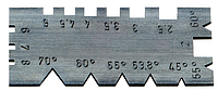 Шаблон для метрич. 60° и дюйм. 55° резьбы 45°-70°, 2-8 ниток на дюйм
