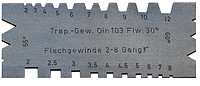 Шаблон для трапецеидальной и ленточной резьбы 55°/ 60°, 2-12 мм, 2-8 ниток на дюйм