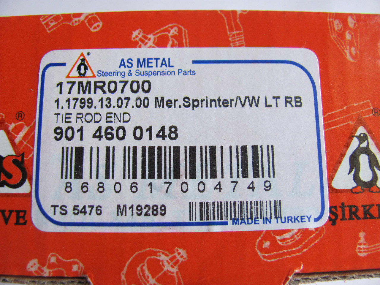 Наконечник рулевой тяги на MB Sprinter, VW LT 1996-2006 AS Metal (Турция) 17MR0700 - фото 7 - id-p95971225