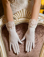 Весільні рукавички з пальцями (П-п-4)