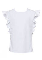 Блузка для девочки с коротким рукавом SLY 135/S/19 белая 134
