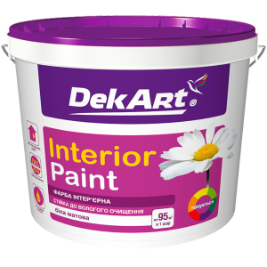 Матова акрилова фарба "Interior Paint" ТМ "DekArt" для стін і стель, 6,3 кг (біла)
