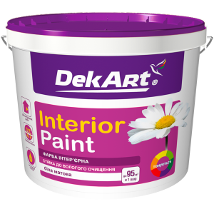 Матова акрилова фарба "Interior Paint" ТМ "DekArt" для стін і стель, 12,6 кг (біла)