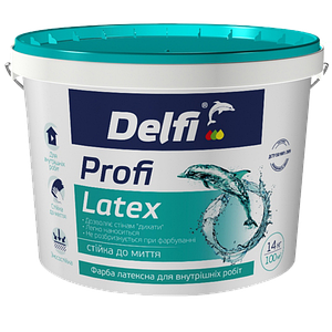 Фарба латексна акрилова для внутрішніх робіт Profi Latex (Профі Латекс) TM "Delfi" 4,2 кг