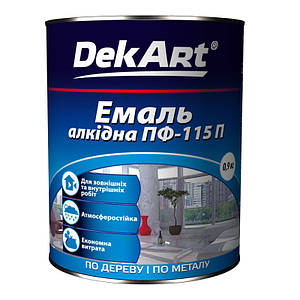 Емаль ПФ-115П Dekart чорна 2,8 кг