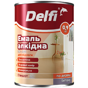 Емаль алкідна ПФ-266 для підлоги TM "Delfi" (жовто-коричнева) 0,9 кг