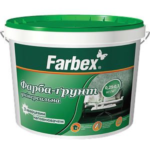 Фарба-ґрунт універсальна Farbex з кварцовим наповнювачем, 7 кг (біла)