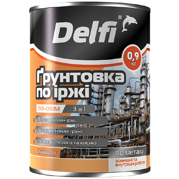 Ґрунтовка по іржі ПФ-010М TM "Delfi" (чорна) 0,9 кг