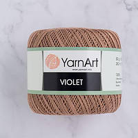 Пряжа YarnArt Violet 0015 кофе с молоком (ЯрнАрт Виолет) 100% мерсеризованный хлопок