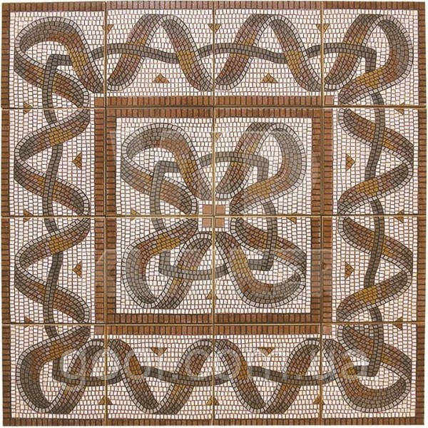 Керамічна плитка мозаїка панно на підлогу Mosaico Roseton Gresmanc розмір 495x495мм