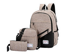 Стильний шкільний тканинний набір 3в1 рюкзак поштарка пенал, фото 3