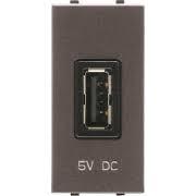 ZENIT Розетка USB type A+C 3A/2*1.5A чорна матова N2185.4 NT