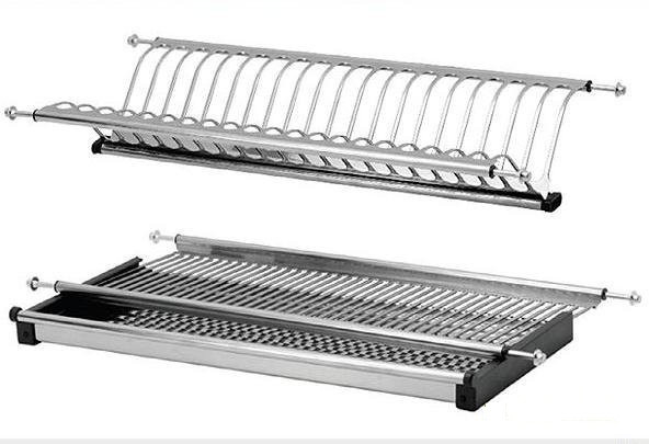 Сушка для посуду дворівнева з піддоном 600 мм нержавіюча сталь, фото 1