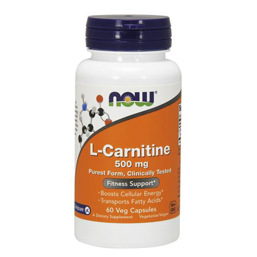 L-Карнітин, 500 мг, L-Carnitine, Now Foods, 60 вегетаріанських капсул