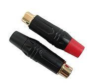 Гніздо RCA чорний метал. корпус, gold, червоне
