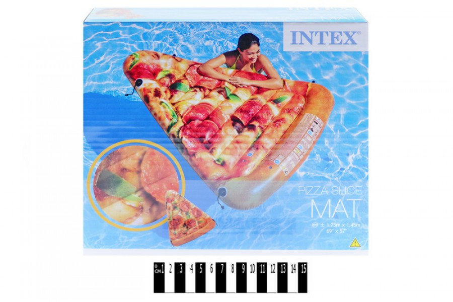 Пляжний надувний матрац - плотик Intex 58752 «Піца», інтекс 175 х 145 см