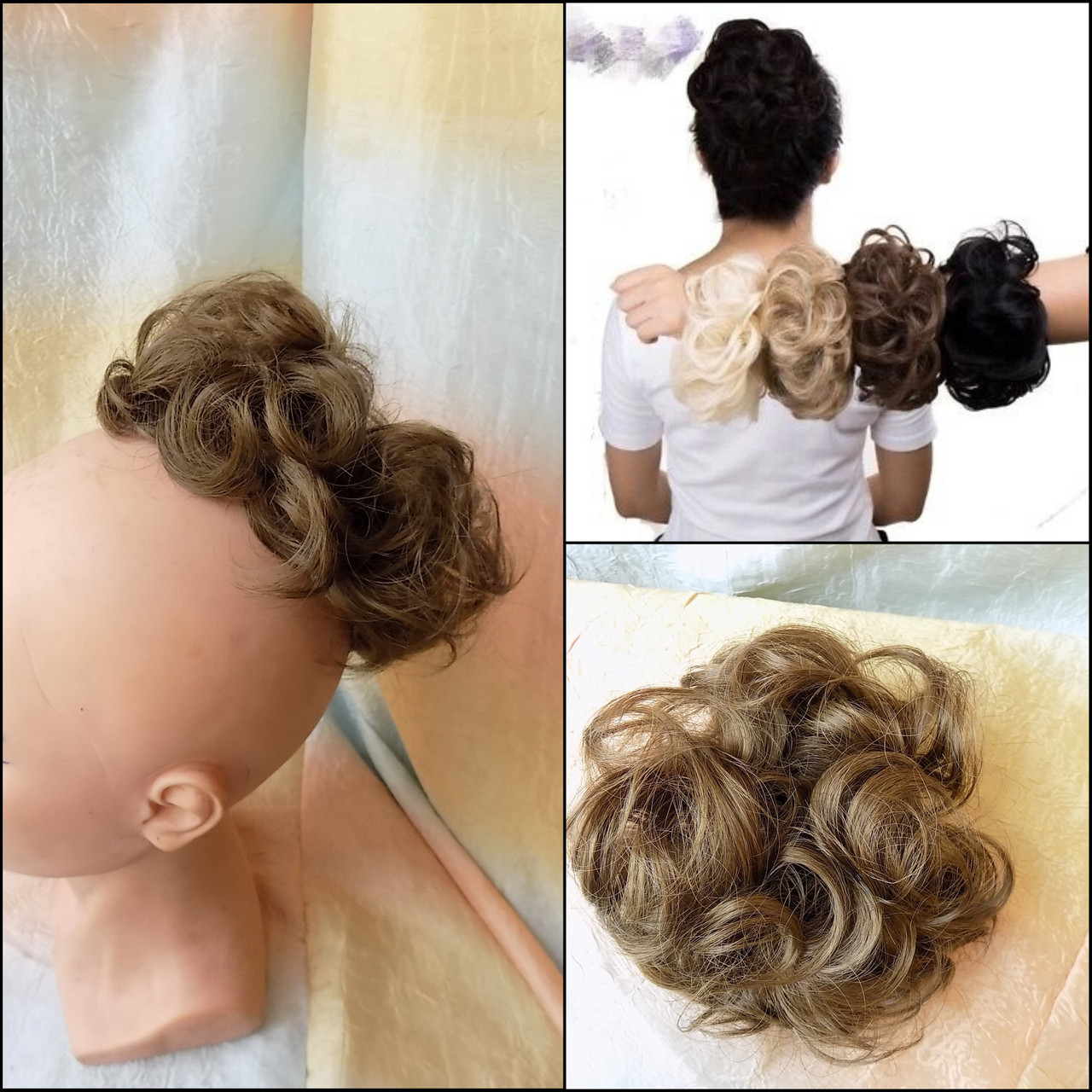 Гумка шиньон з канекалона пепелясто-русявий 0215V-14, фото 1