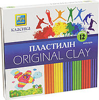 Пластилін для ліплення "Класика" 12 кольорів для дітей ПЛ-003-МВ
