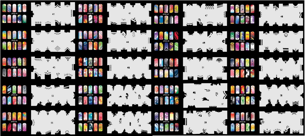 Набір трафаретів 20 шт. для nail art No3, фото 1