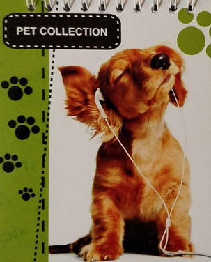 Блокнот біле тло, А6 верх. пружина, 50 аркушів офсет, клітинка "Pet Collection", обкладинка м'яка 139001 KNZ, фото 3