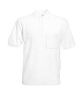 Мужская Рубашка Поло с карманом 65/35 M, 30 Белый