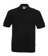Мужская Рубашка Поло с карманом 65/35 XL, 36 Черный