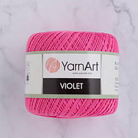 Пряжа YarnArt Violet 5001 яркий розовый (ЯрнАрт Виолет) 100% мерсеризованный хлопок