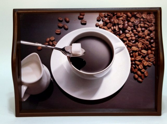 Таця на подушці з ручками "Coffee" 49*36*8 (6021-4)