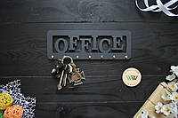 Міні ключниця з дерева настінна в офіс. Вішалка для ключів. Office.