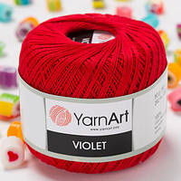 Пряжа YarnArt Violet 6328 красный (ЯрнАрт Виолет) 100% мерсеризованный хлопок