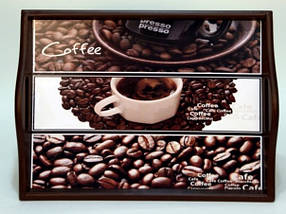 Таця на подушці з ручками "Coffee" 49*36*8 (6021-12)