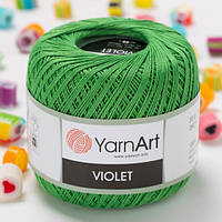 Пряжа YarnArt Violet 6332 зеленая трава (ЯрнАрт Виолет) 100% мерсеризованный хлопок