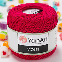 Пряжа YarnArt Violet 6358 рубин (ЯрнАрт Виолет) 100% мерсеризованный хлопок