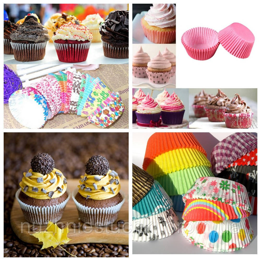 100шт Бумажные формочки для маффинов, формы для кексов классические (ID ...
